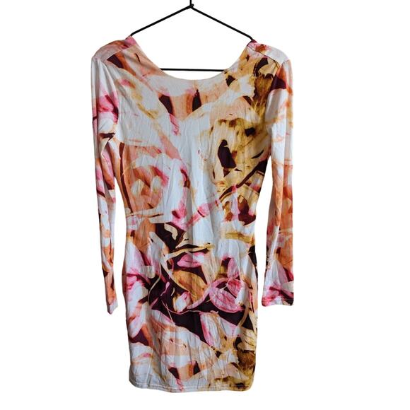 Jennifer Lopez Womens Sz S Long Sleeve Mini Dress Abstract Print Scoop Back - Picture 1 of 3